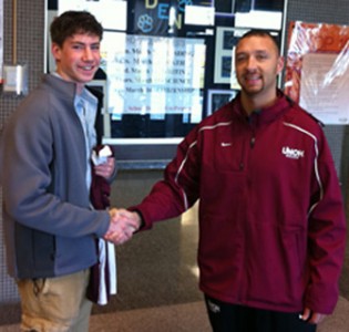 Garrett Renner, seen here with UNOH coach Gavin Oldham, was named a 2012 Scholar-Athelte by The Lima News