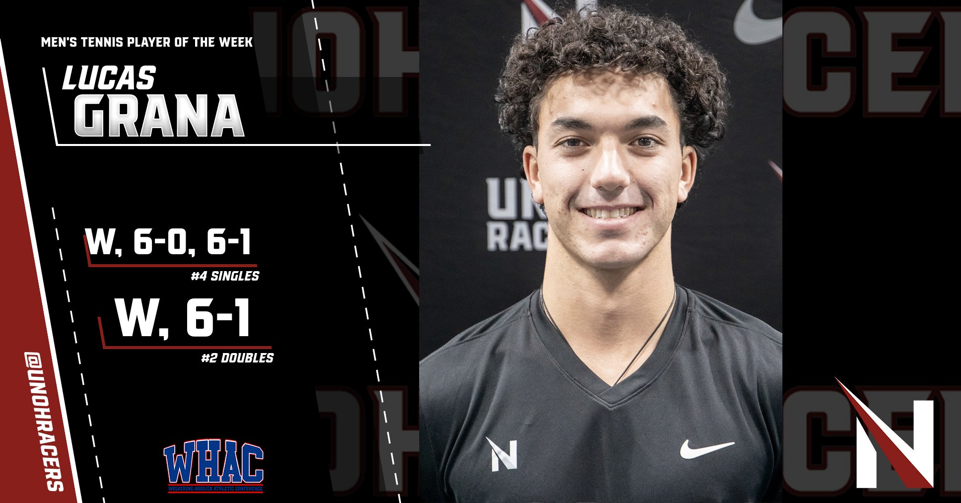 Lucas Grana Gives Men's Tennis its Second POTW Award
